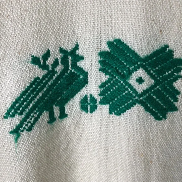 Vintage cream wool blend Mexican dress maxi - Picture 3 of 10